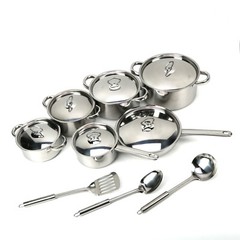 New-Kitchen Set, Cookware Set, Pots and Pans Set-Stainless Steel 15-piece Set
