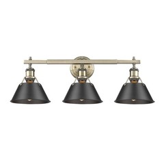 3 Light Vanity Light in Vintage style – 10 Inches high by 24.25 Inches