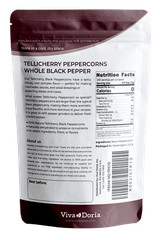 Viva Doria Tellicherry Peppercorn (Whole Black Pepper) for Grinder Refill, 12 oz