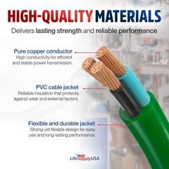 Outdoor/Indoor Extension Cord Heavy Duty 3 Prong SJTW, Flexible Long Power Cord