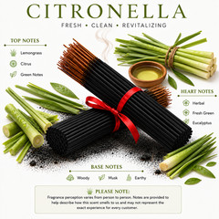 Incense Sticks 9″ Bulk Citronella Charcoal Hand Dipped Long Lasting USA Made