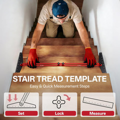 Stair Tread Gauge Template Tool, 10-67 Inches Adjustable Aluminum Alloy Stair Me