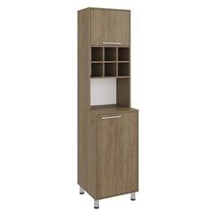 Double Door Kitchen Pantry Cabinet 80″ H 19.7″ W 19.6″ D 6 Cubbies 4 Shelves