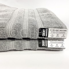 DKNY Eco-Melange Gray 30 In x 58 In Towels 2Pc Bath New