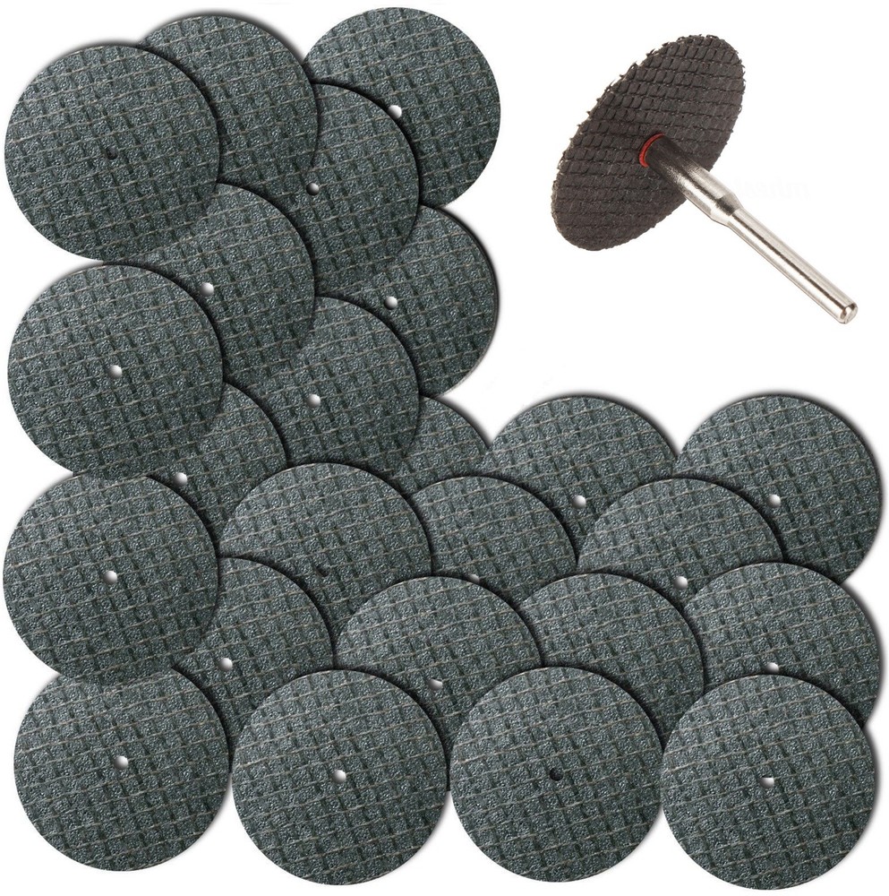 100pc Fiberglass Reinforced Cut Off Wheel Disc w/ 2 Mandrel 1/8″ Fit Rotary Tool