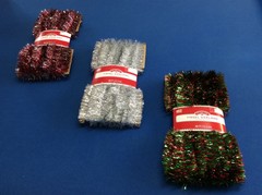Christmas tree garland, in red, green, gold, blue, silver, green/red 15 or 40 ft