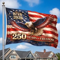 250 Years Anniversary Freedom 4th July Eagle US Flag (24*36 /36*60/ 48*72 Inch)