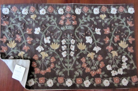 POTTERY BARN ZEA EMBROIDERED LUMBAR PILLOW COVER 16 X 26″ ~ BROWN