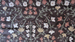 POTTERY BARN ZEA EMBROIDERED LUMBAR PILLOW COVER 16 X 26″ ~ BROWN