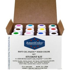 AmeriColor Student Kit, Soft Gel Paste, 12 .75 Ounce Bottles