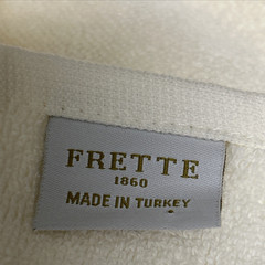 One Frette Bath Towel Checkerboard Cream 28 in x 58 in 100% Cotton New Turkey