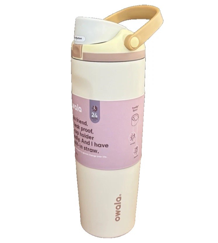 Owala FreeSip Sway 30oz Insulated Stainless Steel Water, Lightly Toasted