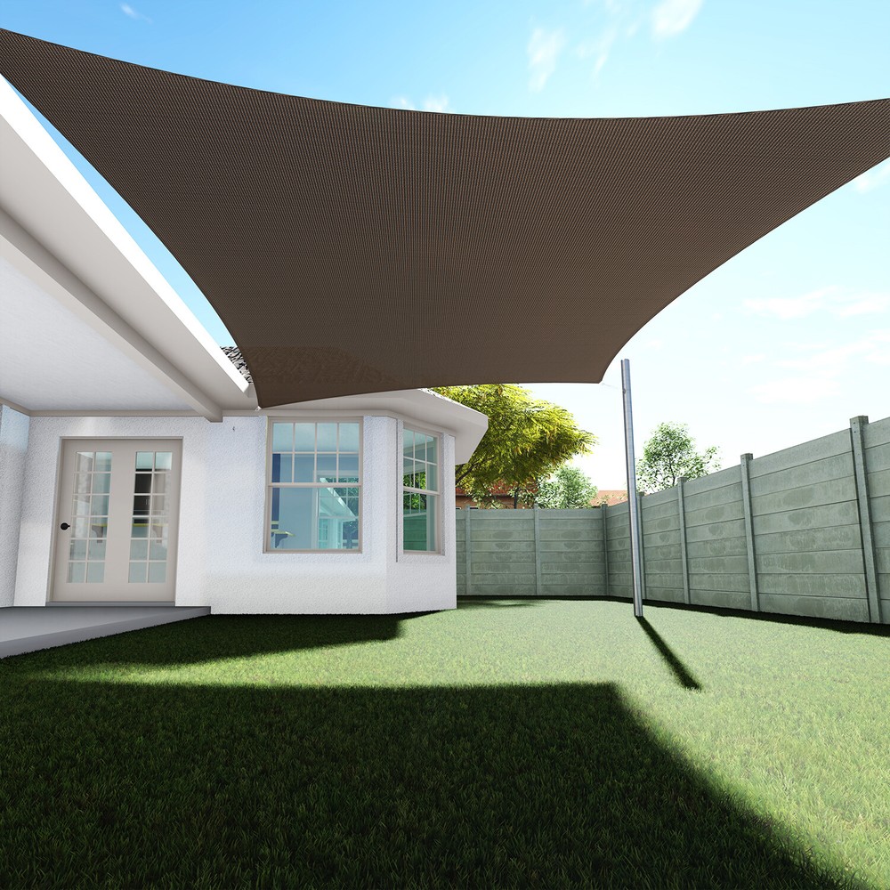 Outdoor Sun Shade Sail Rectangle Brown Canopy Cover UV Blcok Garden Patio Pool