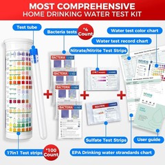 21-in-1 Home Drinking Water Testing Kit – 120 Strips + 4 Bacteria Tests – Tap…