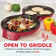 Dash 12″ Pizza Maker and 180 Griddle Dual Cooking Surfaces, Nonstick 450°F Heat