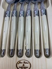 Jean Dubost LAGUIOLE Cream Stainless France 6 Piece Spoon Set Flatware
