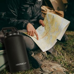 2 Gallon Water Jug with Wide Mouth, 256oz Insulated Water Bottle Keep Cold24h…