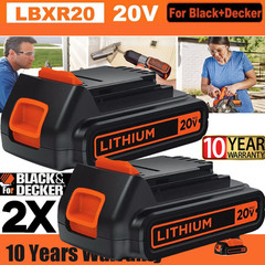2Pack 20V Lithium-ion 1.5Ah Battery/Charger for BLACK DECKER 20 Volt LBXR20 LB20