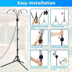 Outdoor Standing Misting System 26.5FT Patio Pool Garden Cooler Adjustable