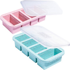 1 Cup Silicone Freezer Molds with Lids – Soup Cubes with Steel Reinforced Rim –