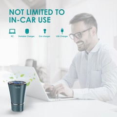 360° Car Air Purifier HEPA USB Ionizer Portable Air Cleaner for Vehicle Odors