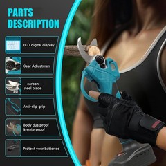Electric Pruning Shears Cordless Pruner with 2 Batteries For Makita 18V Battery