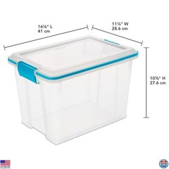 12-Pack Weather-Resistant Storage Bins with Latching Lids, 20 Quart Containers
