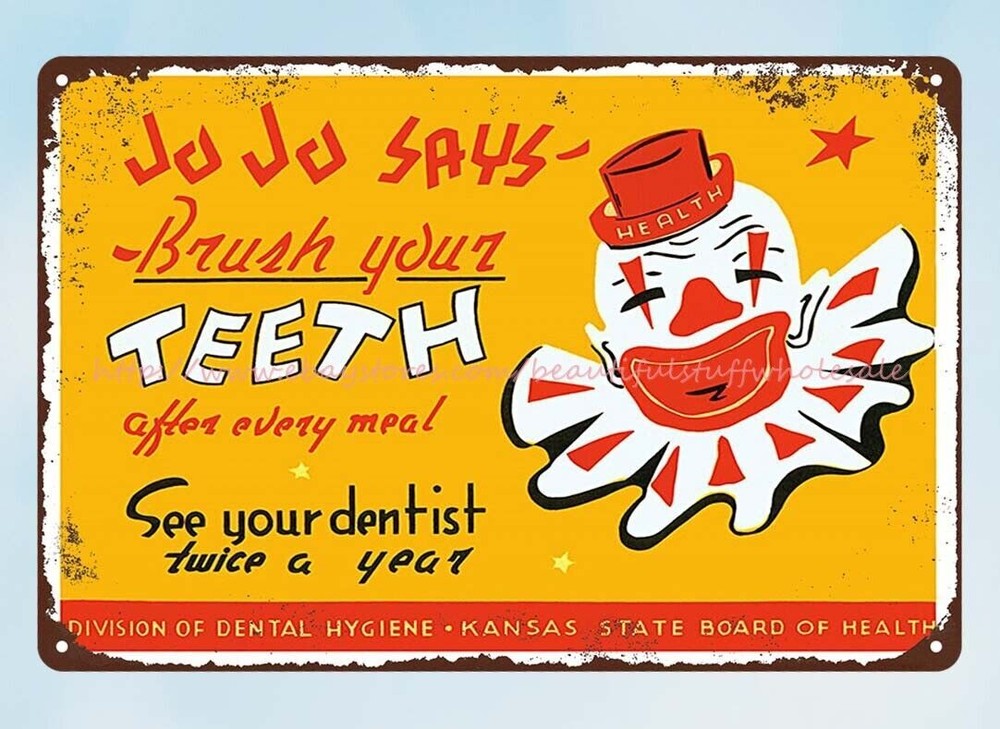 jo jo says brush your teeth after every meal see dentist metal tin sign