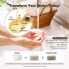 [6 Months Set] Water Filter for Sink Faucet and Replacement Set, Olive Green