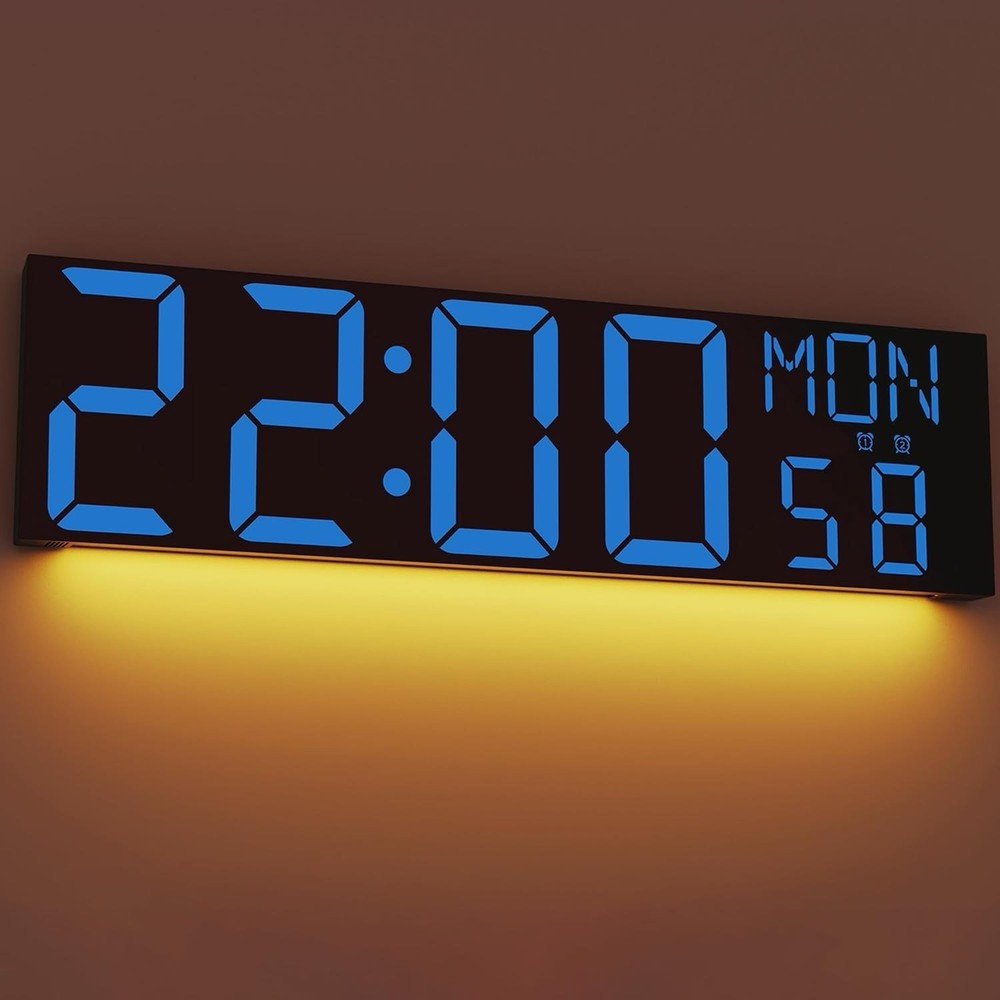 JALL 30″ Large Digital Wall Mount Clock with Remote Control, Alarm