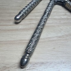 Vintage Retro Ornate Silver Metal Nut & Shell Crackers Set of 2 Less Than 10 in