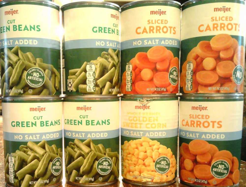 8 Meijer No Salt Added Green Beans/Corn/Carrots (12/28 (6), 12/27 (1), 12/26 (1)