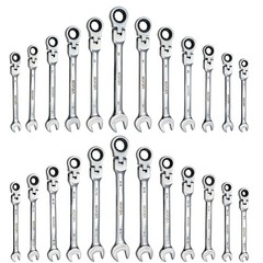 VEVOR Flex-Head Ratcheting Wrench Set Combination Wrench Set 24-Piece SAE Metric