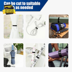 1 Inch X 16 Ft Adjustable Hook and Loop Cable Straps with 25 Metal Buckles, Cut-