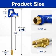 3.25FT Frost Proof Yard Hydrant,Freezeless Frost Free Outdoor Water Hydrant