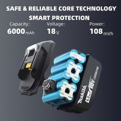 2 x Makita BL1860B-2 18V LXT Lithium-Ion 6.0 Ah Battery – New – USA SHIP