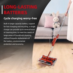 4000 RPM Swivel Sweeper Cordless Vacuum Lightweight 360 Swivel Rechargeable Quad