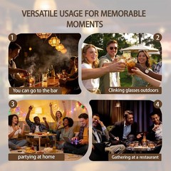 4Pcs Set Spinning Whiskey Glasses 9.5Oz Lead-Free Rotatable