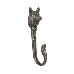 Nickel Silver Corgi Wall Hook | Handmade Dog Leash & Key Holder