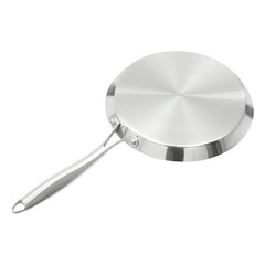 10-Inch Stainless Steel Non-Stick Crepe Pan with Flat Design for Easy Cooking