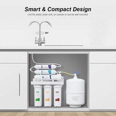 100 GPD 6 Stage Alkaline Reverse Osmosis Drinking Water Filter System Purifier