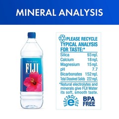 FIJI Natural Artesian Bottled Water 1.5 Liter 1.5L 12 Pack Case Electrolytes