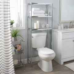 24.25 In. W X 63.5 In. H X 10.75 In. D Silver Over-The-Toilet Storage