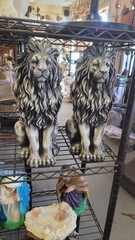 Lion Concrete STATUE.SOLD As SHOWN 15”H X 6w X 8L