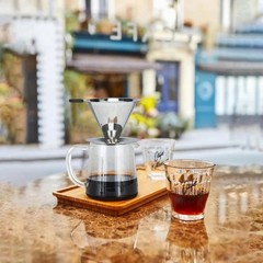 Stainless Steel Coffee Dripper 1-2 Cup Capacity Filter Prevents Coffee Grounds