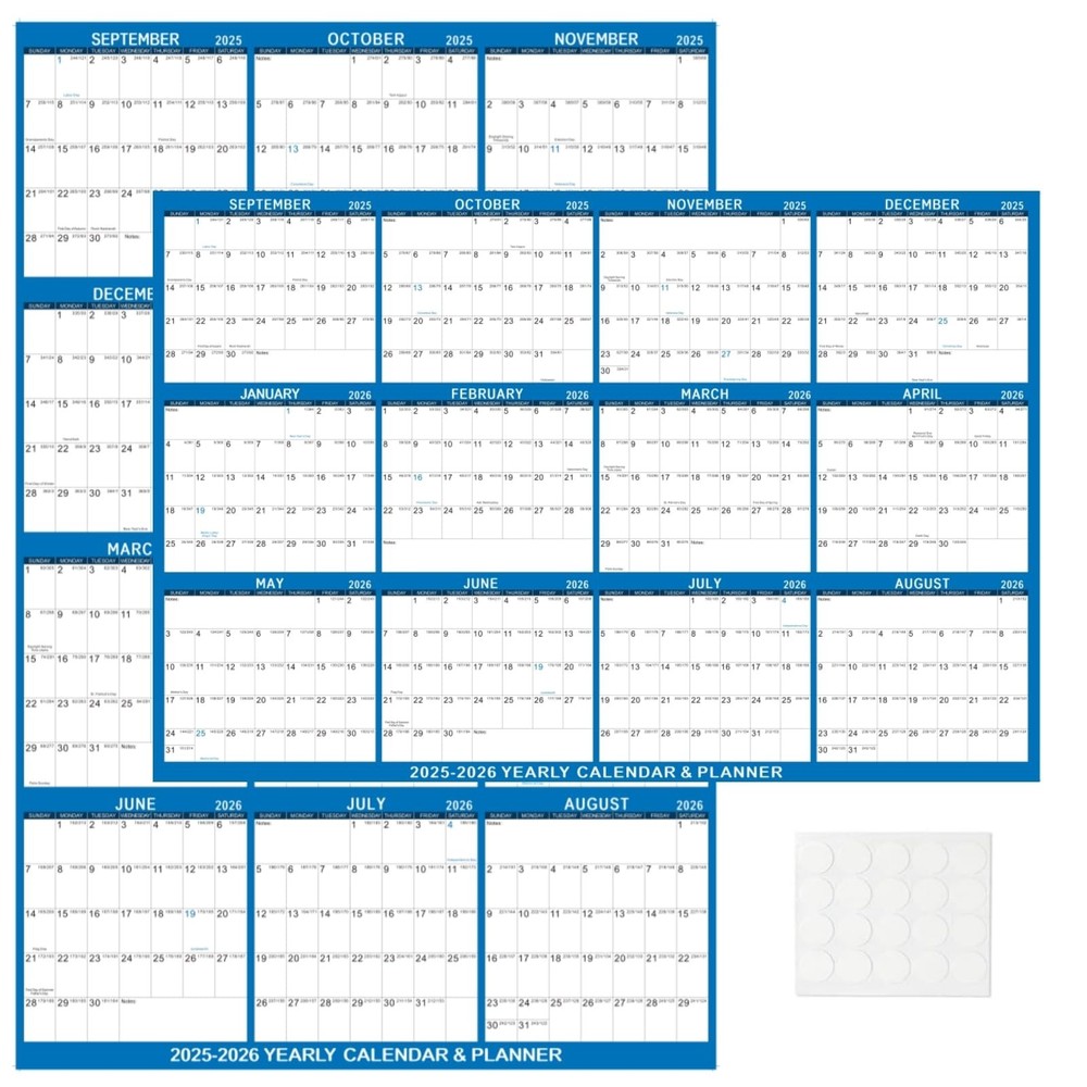 2025-2026 Wall Calendar 24″ x 36″ Dry Erase Calendar for Wall from September …