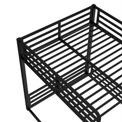 Metal Bunk Bed,Full XL over Full XL Floor Bunk Bed Frame for Kids Teens Adults