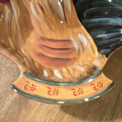 Ceramic Rooster Pattern dipping bowl, Multicolor Animal Theme, Less Than 10 in