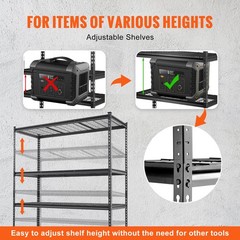 Uimoso Storage Shelving Unit 24*60*78″ Garage Rack 5-Tier Load 2000 lbs