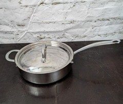 Williams Sonoma Open Kitchen 3 Qt Stainless Steel Sauté Pan w Lid 1220T